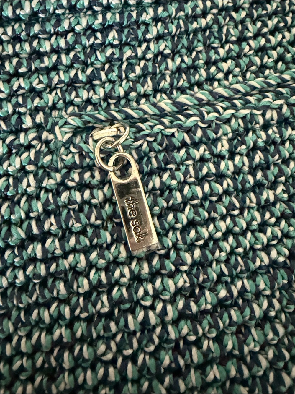 New w tags The Sak Linden Turquoise Crochet Convertibles Crossbody Clutch Bag - Picture 5 of 6